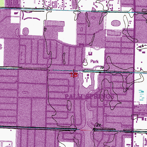 Topographic Map of Palm Springs Baptist Church, FL