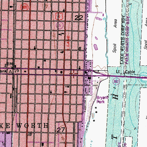 Topographic Map of Church of the Nazarene of Lake Worth, FL