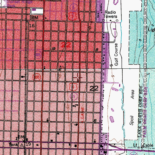 Topographic Map of Jehovahs Witnesses Lake Worth Congregation, FL