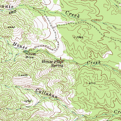Topographic Map of House Place Spring, AZ