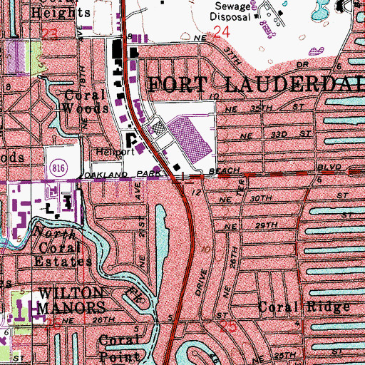 Topographic Map of Coral Ridge Presbyterian Church, FL