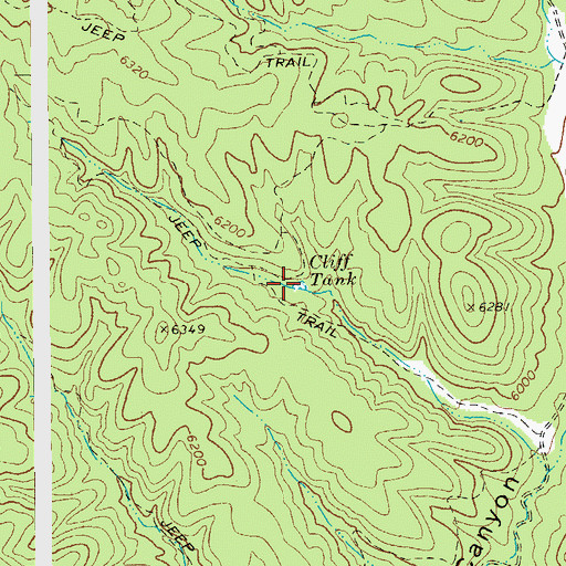 Topographic Map of Cliff Tank, AZ