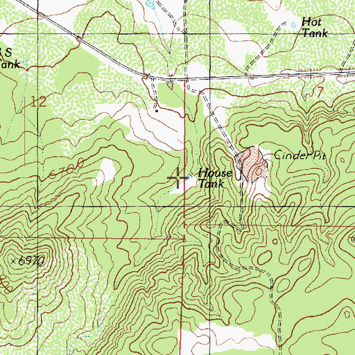Topographic Map of House Tank, AZ