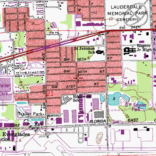 Topographic Map of Saint Ambrose Episcopal Church, FL
