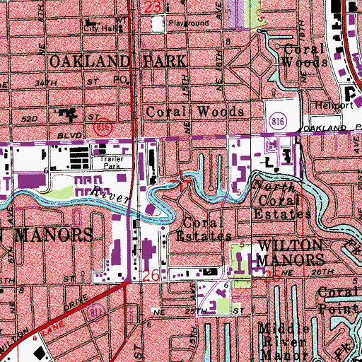 Topographic Map of Atonement Episcopal Church, FL