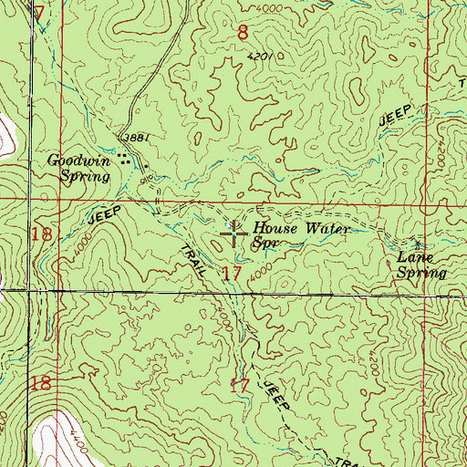Topographic Map of House Water Spring, AZ