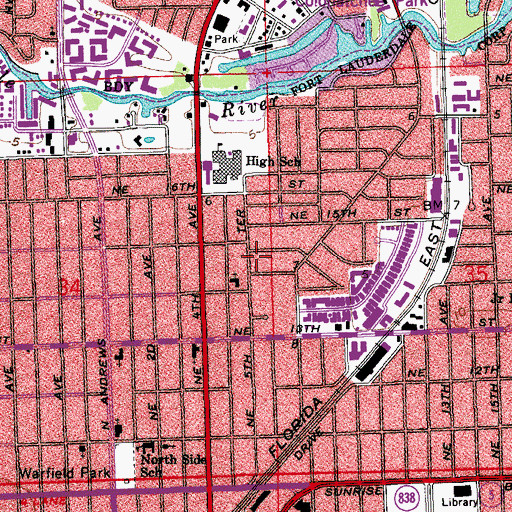 Topographic Map of Refreshing Spring Church of God in Christ, FL