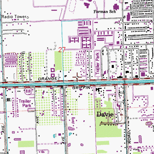 Topographic Map of River Grove Church of Christ, FL