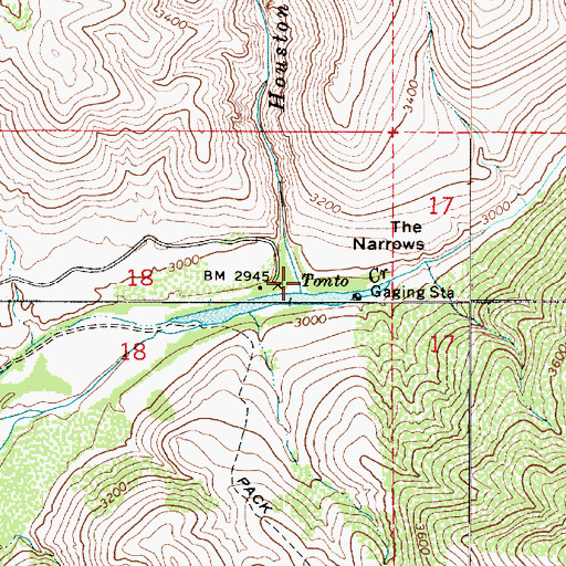 Topographic Map of Houston Creek, AZ