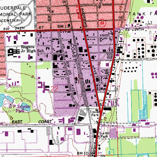Topographic Map of Saint Clement Catholic Church, FL