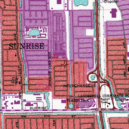 Topographic Map of First Baptist Church of Sunrise, FL