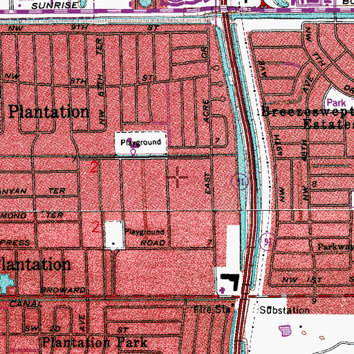 Topographic Map of Baptist Temple, FL
