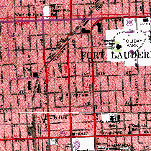 Topographic Map of New Hope Baptist Church, FL