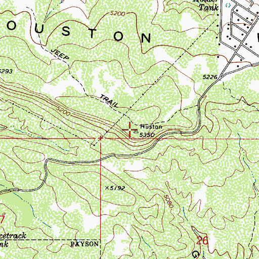 Topographic Map of Houston Mesa, AZ