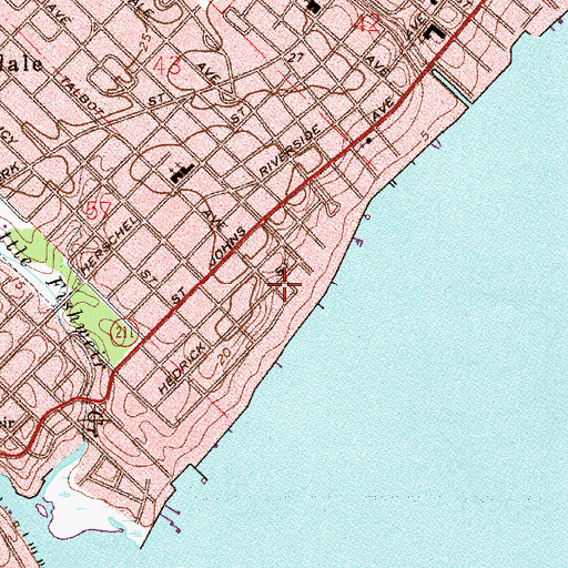 Topographic Map of First Coast Baptist Church, FL