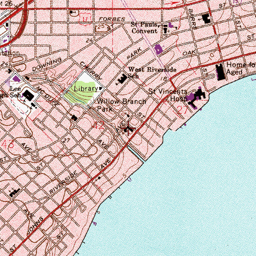 Topographic Map of Avondale United Methodist Church, FL