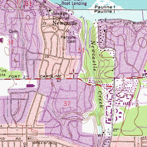 Topographic Map of Fort Caroline United Methodist Church, FL