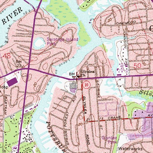 Topographic Map of Glynlea United Methodist Church, FL