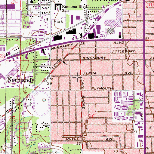 Topographic Map of Murray Hill United Methodist Church, FL