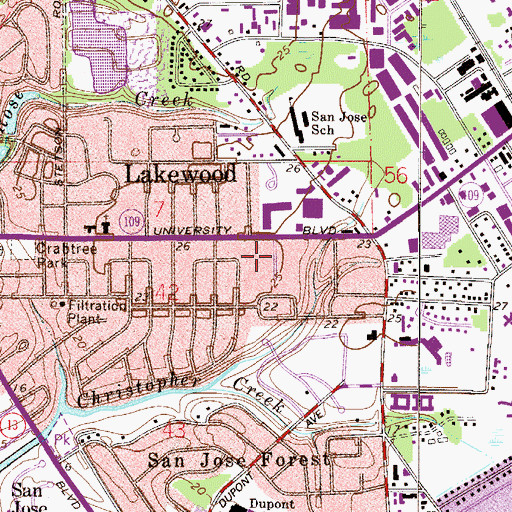 Topographic Map of University Boulevard Church of the Nazarene, FL