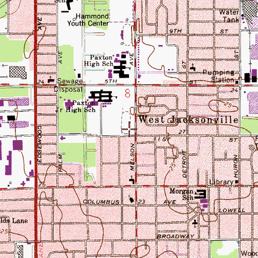 Topographic Map of West Park Street Church of God, FL