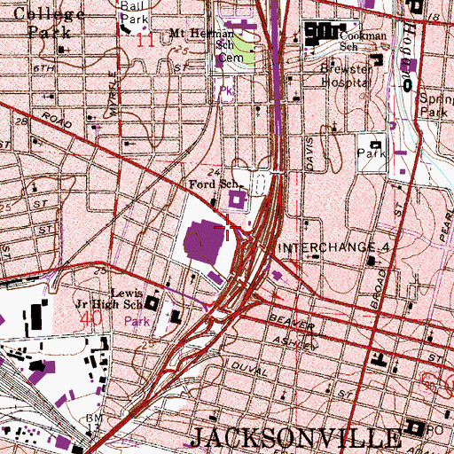 Topographic Map of Marietta Baptist Church, FL