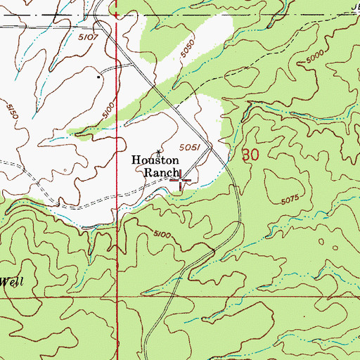 Topographic Map of Houston Ranch, AZ