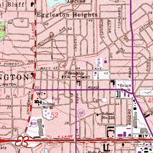 Topographic Map of Arlington Christian Church, FL