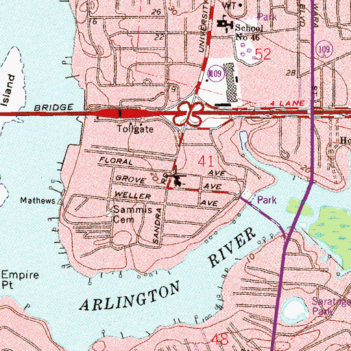 Topographic Map of Arlington Baptist Church, FL