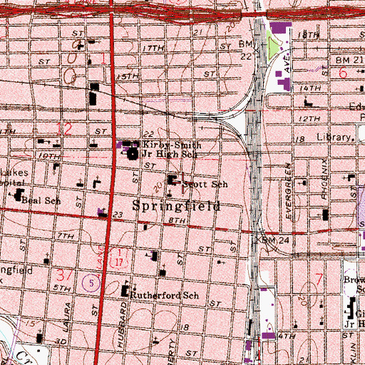 Topographic Map of Church of God Springfield, FL