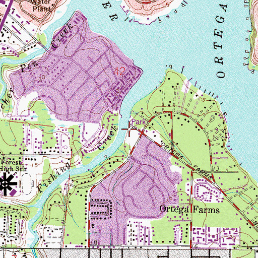 Topographic Map of Cedar Creek Baptist Church, FL