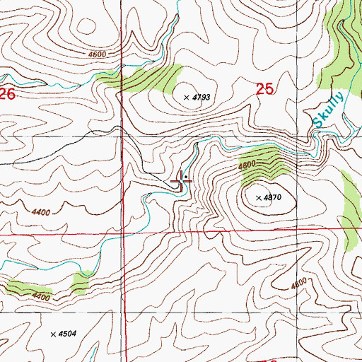 Topographic Map of Skully Creek Ranch, AZ