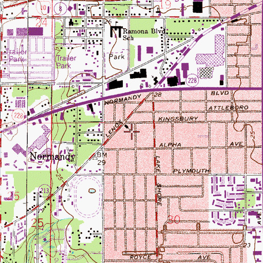 Topographic Map of Lake Shore Baptist Church, FL