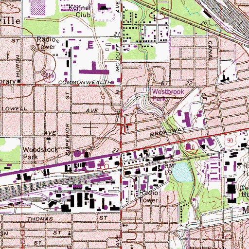 Topographic Map of North Main Street Baptist Church, FL