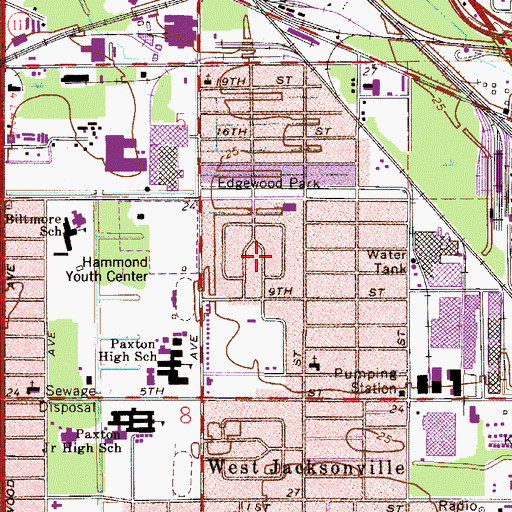 Topographic Map of Church of God-West Jacksonville, FL