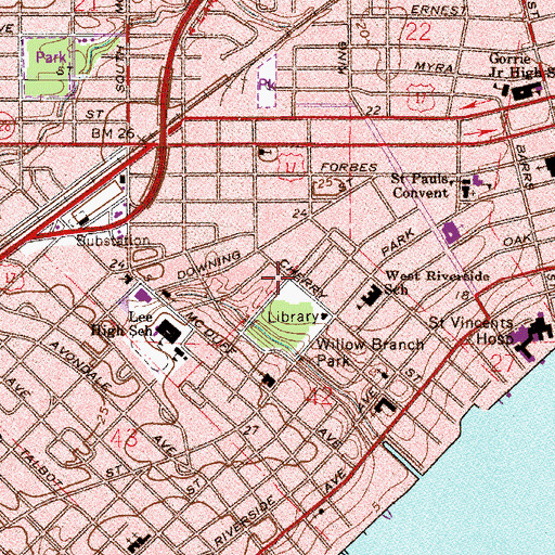Topographic Map of Southside Alliance Bible Church, FL