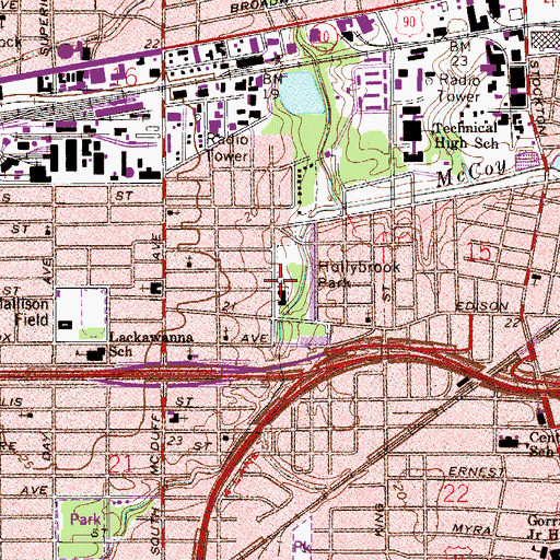 Topographic Map of Central Metropolitan Christian Methodist Episcopal Church, FL