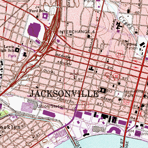 Topographic Map of Christ Community Methodist Church, FL