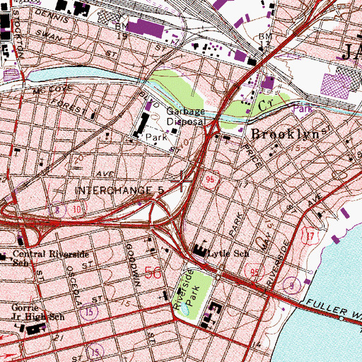 Topographic Map of Riverside Park United Methodist Church, FL