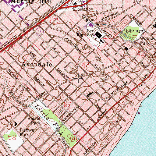 Topographic Map of Wesley United Methodist Church, FL