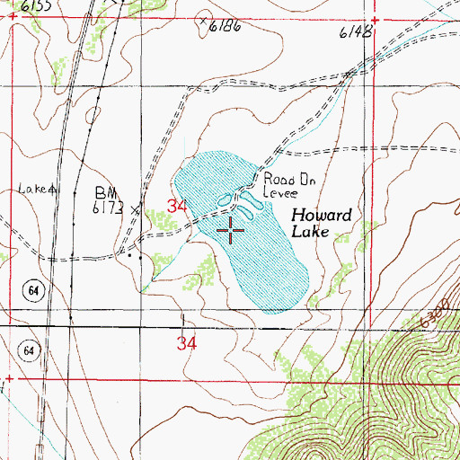 Topographic Map of Howard Lake, AZ