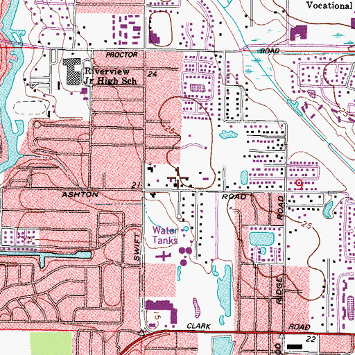 Topographic Map of Sarasota Christian Church, FL