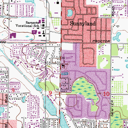 Topographic Map of Beneva Christian Church, FL