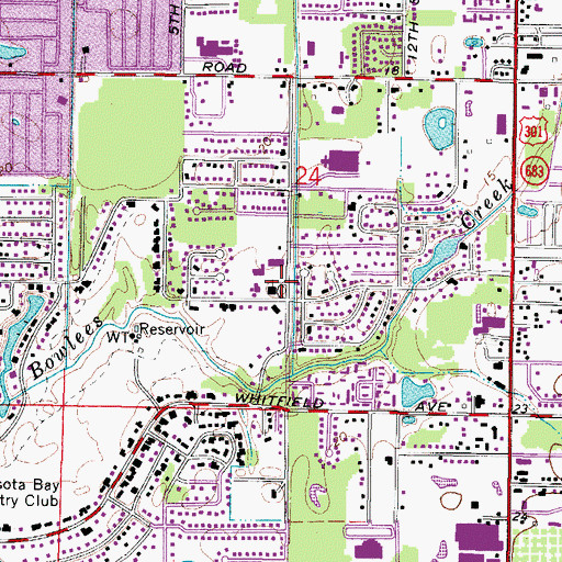 Topographic Map of Our Lady Queen of Martyrs Church, FL