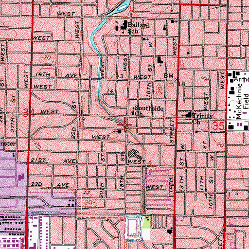 Topographic Map of First Christian Church, FL