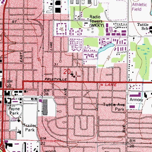 Topographic Map of First Brethren Church, FL
