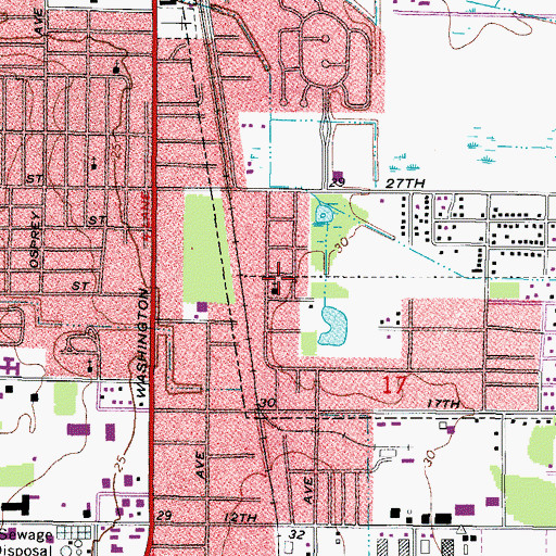 Topographic Map of Mount Calvary Baptist Church, FL