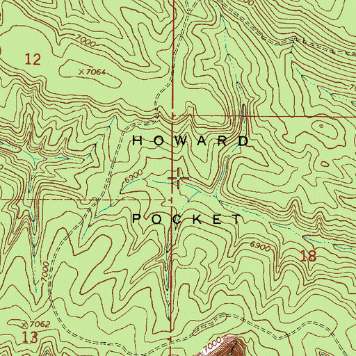 Topographic Map of Howard Pocket, AZ
