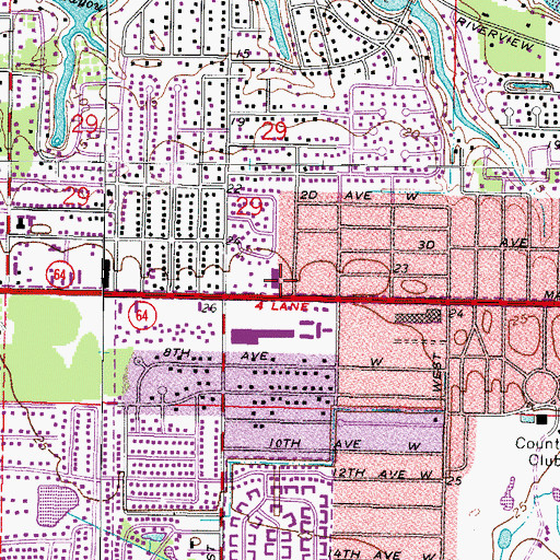 Topographic Map of Braden River Baptist Church, FL