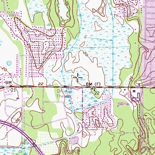 Topographic Map of Cathedral Pines Assembly of God Church, FL